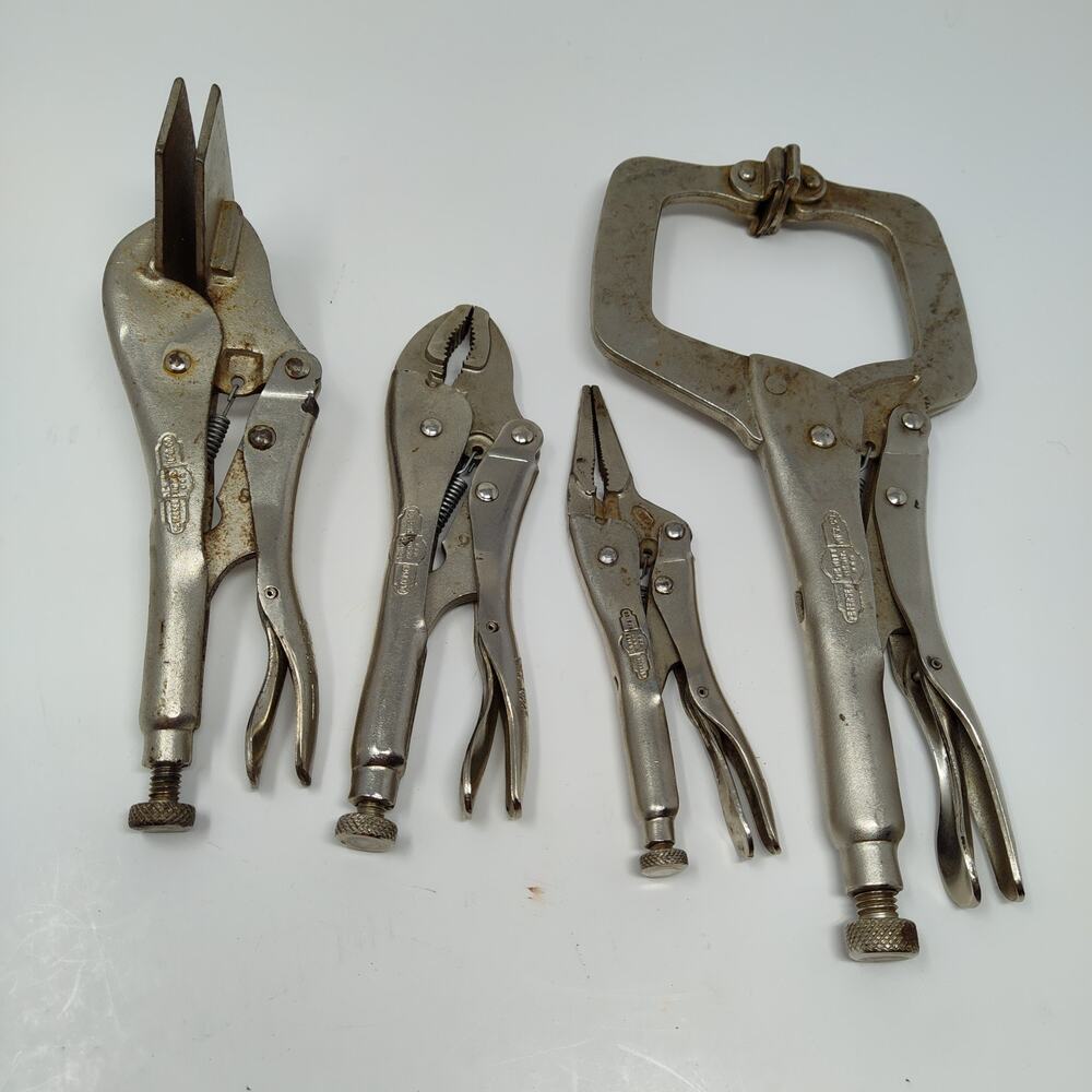 4X Vise Grip Petersen USA Locking Pliers Lot Welding Tools